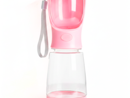 PET BASKET Portable Food & Water Bottle for Dogs-Leak Proof Dispenser with In-built Bowl, 400ml