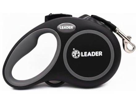 Leader Retractable Reflective Dog Leash–Ergonomic Anti-Slip Grip Handle, Anti-Twist Inlet, One-Button Lock & Brake