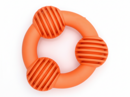 Three sphere dog chew toy orange