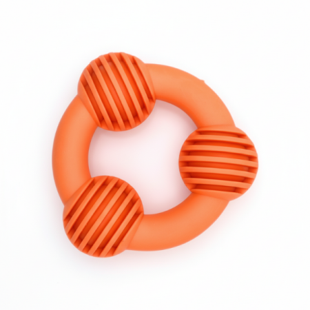 Three sphere dog chew toy orange