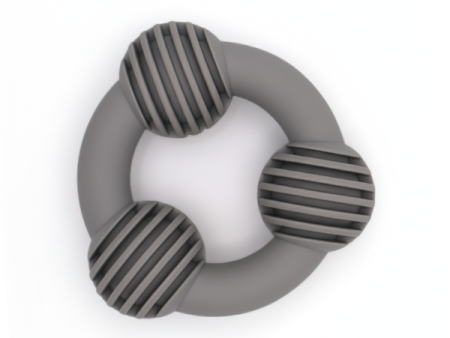 three sphere dog chew toy grey