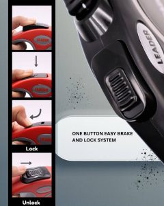 LEADER Retractable Reflective Dog Leash–Ergonomic Anti-Slip Grip Handle, Anti-Twist Inlet, One-Button Lock & Brake (Copy) - Image 3