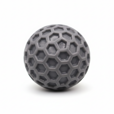 Honeycomb Squeaky ball dog toy Grey