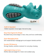 PET BASKET Rhino Squeaky Dog Chew Toy for Small, Medium, and Large Breeds-Durable, Eco-friendly, SGS Certified, Non-Toxic,TPR - Image 2