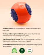 PET BASKET Wave Pattern Hard Ball Dog Chew Toy for Medium and Large Breeds-Durable, Eco-friendly, SGS Certified, Non-Toxic,TPR - Image 2
