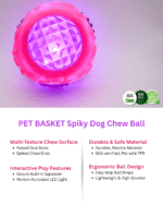 PET BASKET Spiky Glow-in-the-Dark Squeaky Dog Chew Ball Toy for Medium and Large Breeds-Durable, Eco-friendly, SGS Certified, Non-Toxic,TPR (Copy) - Image 3