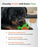 PET BASKET Cloth-Grid Crinkle Ball Dog Chew Toy for Medium and Large Breeds-Durable, Eco-friendly, SGS Certified, Non-Toxic,TPR - Image 3