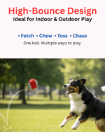 PET BASKET Wave Pattern Hard Ball Dog Chew Toy for Medium and Large Breeds-Durable, Eco-friendly, SGS Certified, Non-Toxic,TPR - Image 3