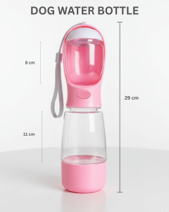 PET BASKET Portable Food & Water Bottle for Dogs-Leak Proof Dispenser with In-built Bowl, 400ml - Image 5