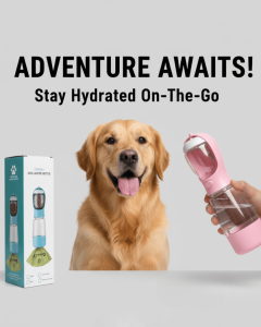 PET BASKET Portable Food & Water Bottle for Dogs-Leak Proof Dispenser with In-built Bowl, 400ml - Image 6