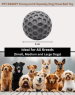 PET BASKET Honeycomb Squeaky Dog Chew Toy Ball for Small, Medium, and Large Breeds-Durable, Eco-friendly, SGS Certified, Non-Toxic,TPR - Image 5