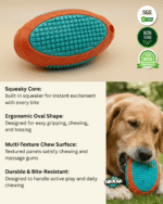 PET BASKET Checkered Soft Oval Dog Toy for Medium and Large Breeds-Durable, Eco-friendly, SGS Certified, Non-Toxic,TPR - Image 3